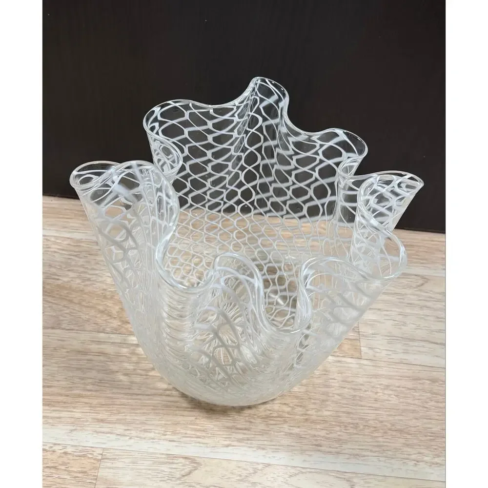 Fulvio Bianconi/Paolo Venini for Murano  Large Fazzoletto Art Glass Vase